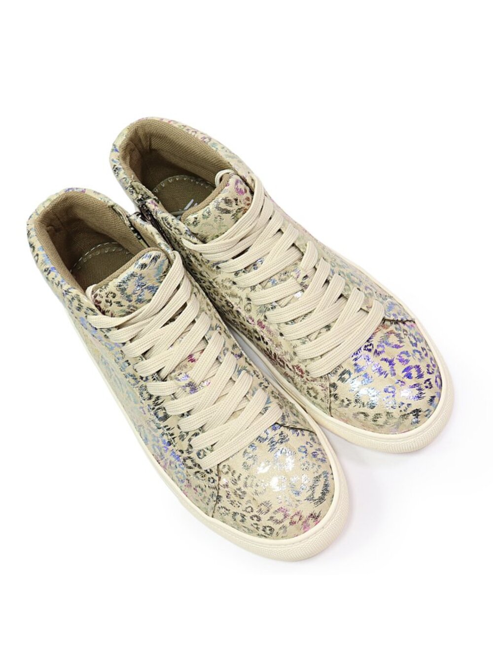 Corkys Cream Metallic Leopard-Print High-Top Sneakers - Picture 6 of 8